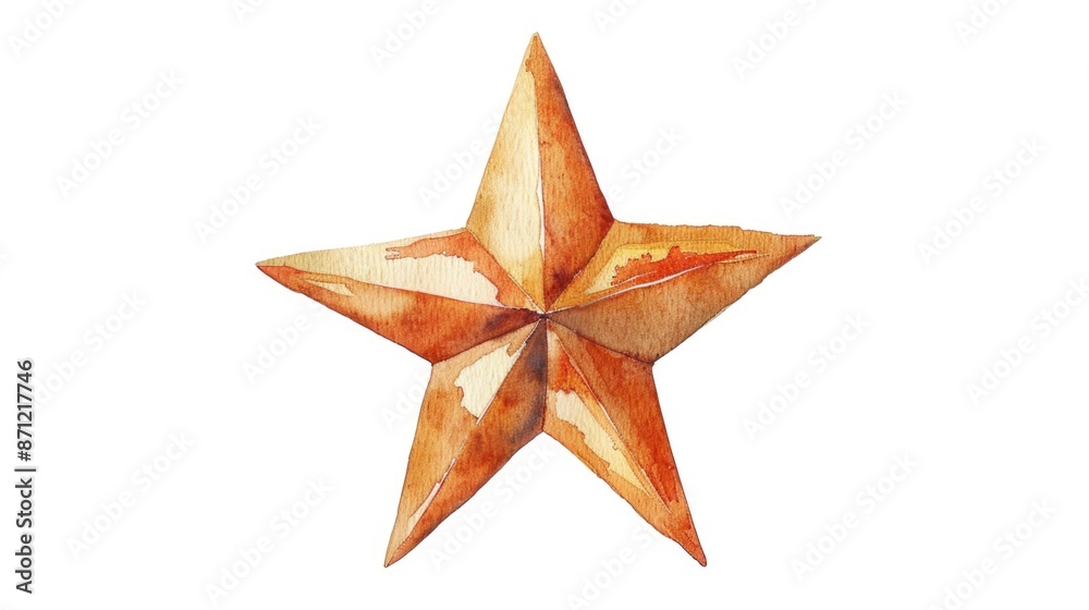 A delicate watercolor star on a pure white background, perfect for adding a touch of celestial charm to your project A delicate watercolor star on a pure white background, perfect for adding a touch of celestial charm to your project
