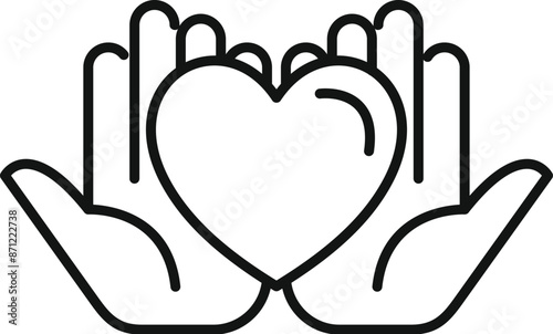 Two hands gently holding a heart, symbolizing love, charity, and giving