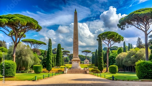 Obelisco di Villa Torlonia - Roma. Italia photo