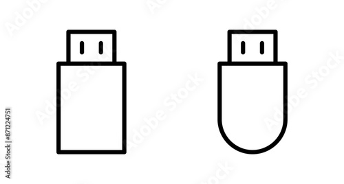 Usb icon vector isolated on white background. Flash disk icon vector