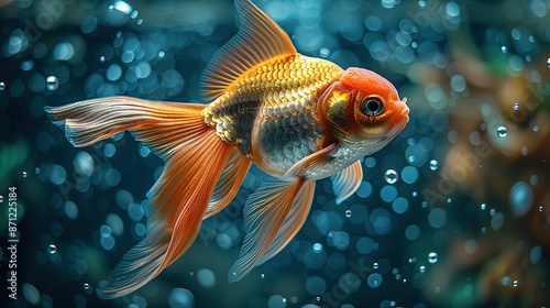 Captivating Oranda: Close-Up in Fish Tank