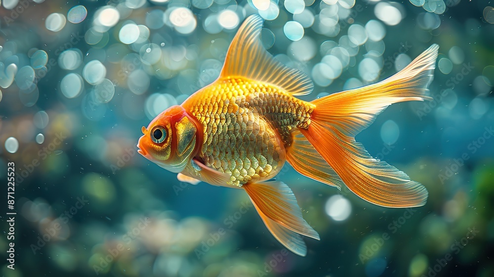 Oranda Goldfish Beauty: Up Close in Aquarium Oranda Goldfish Beauty: Up Close in Aquarium