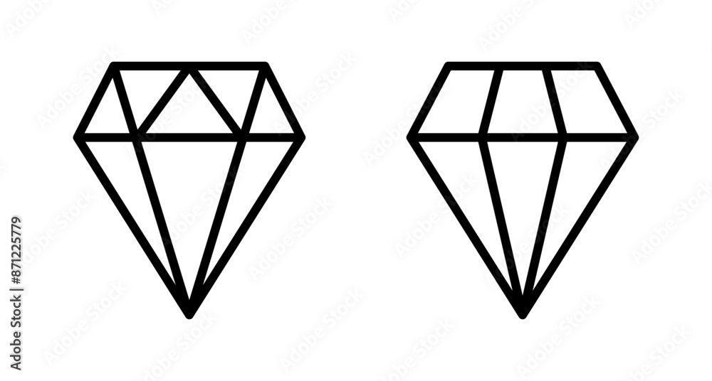 Diamond icon vector isolated on white background. Diamond vector icon. Gemstone symbol Diamond icon vector isolated on white background. Diamond vector icon. Gemstone symbol