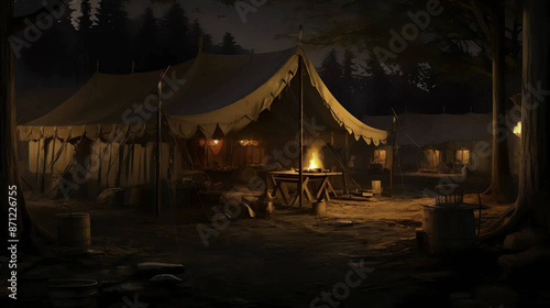 Elf Camp: Enchanted Gathering Under Starry Skies Fantasy wallpaper