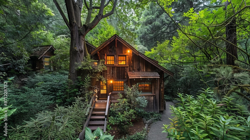 Wooden Cabin Hidden in the Forest Wooden Cabin Hidden in the Forest