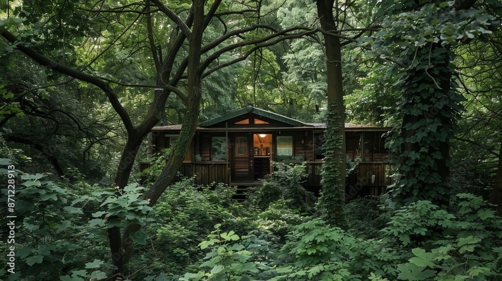 Wooden Cabin Hidden in the Forest Wooden Cabin Hidden in the Forest