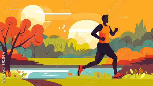 silhouette of person running in park