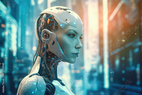 portrait of an android woman