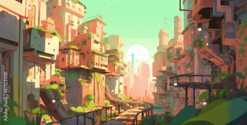 fantasy city street view