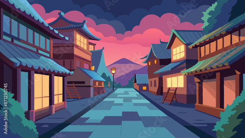 chinese temple in the morning Vector Illustration 