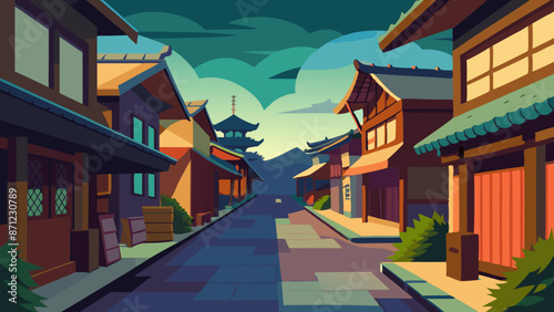 chinese temple in the morning Vector Illustration 