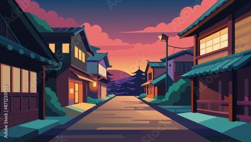 chinese temple in the morning Vector Illustration 