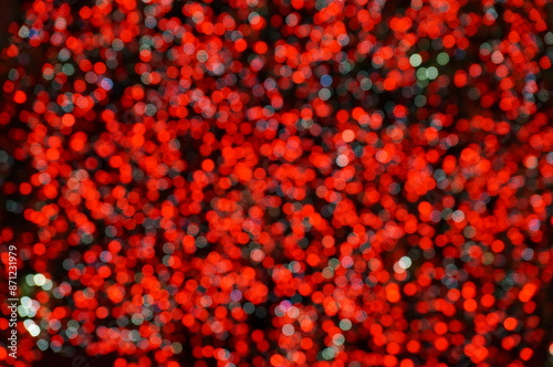 Abstract blurred red white green blue lights pattern with bokeh at night. Illustration background design