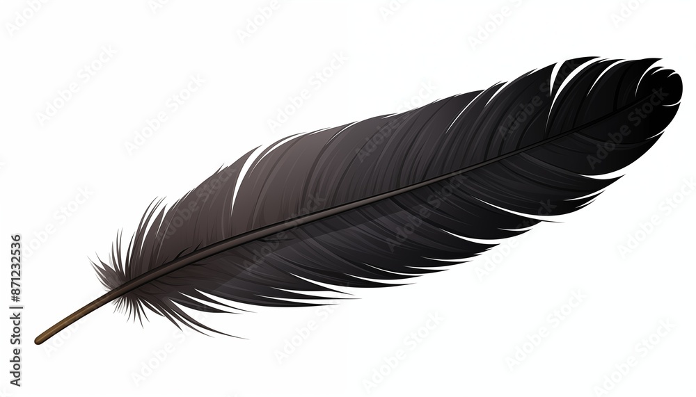 black feather isolated on white background black feather isolated on white background