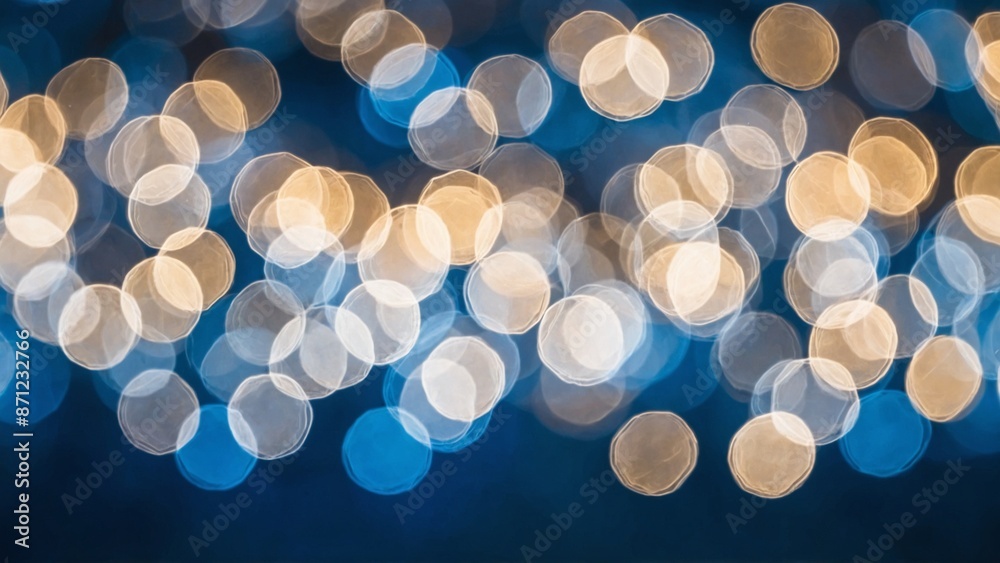 Blue background with glowing bokeh lights circles Blue background with glowing bokeh lights circles