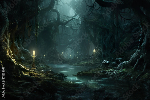 Enchanted Forest Mysteries Unveiled in Magical Realm Fantasy wallpaper