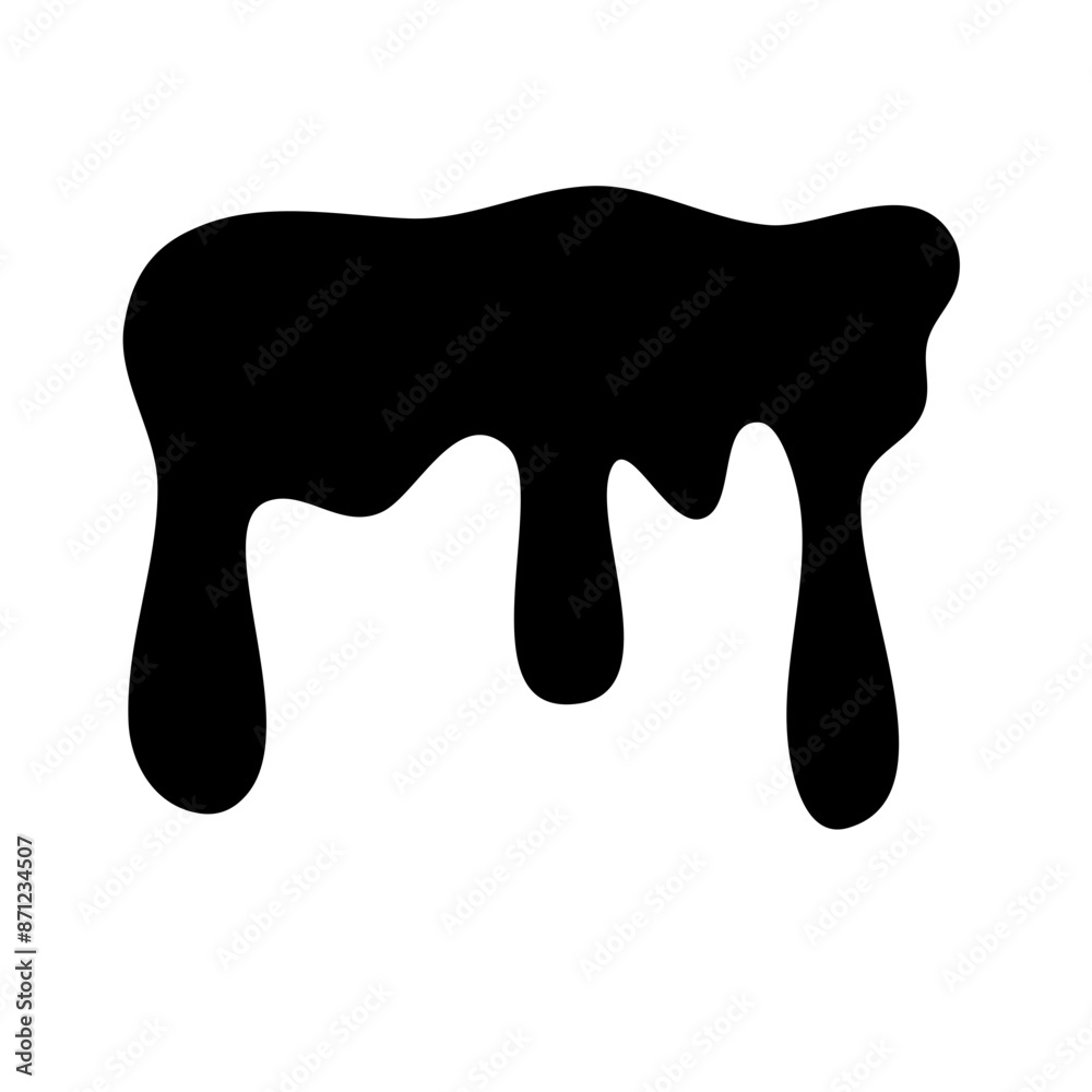 Black icon melted liquit dropping vector illustration Black icon melted liquit dropping vector illustration