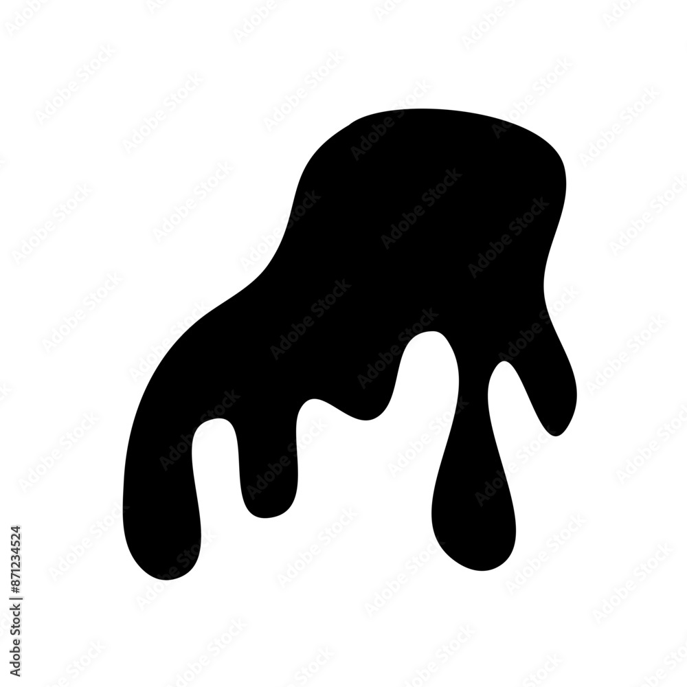 Black icon melted liquit dropping vector illustration Black icon melted liquit dropping vector illustration
