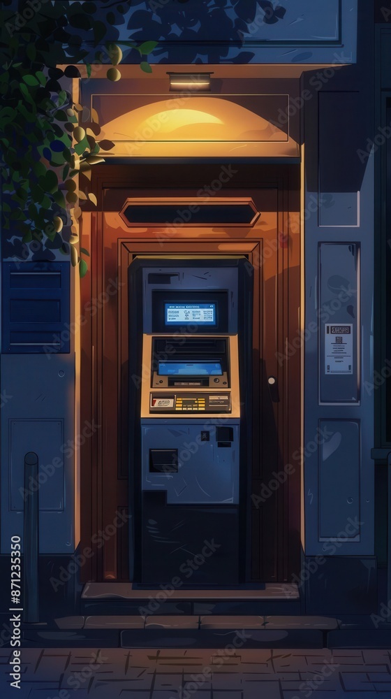 Modern Banking Convenience. ATM providing cash withdrawal and other services concept Modern Banking Convenience. ATM providing cash withdrawal and other services concept