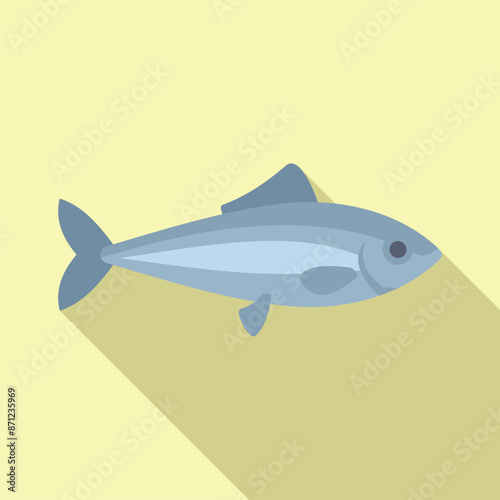 Minimalist illustration of an atlantic herring fish swimming underwater