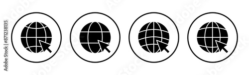 Web icon set. go to web icon. web click icon