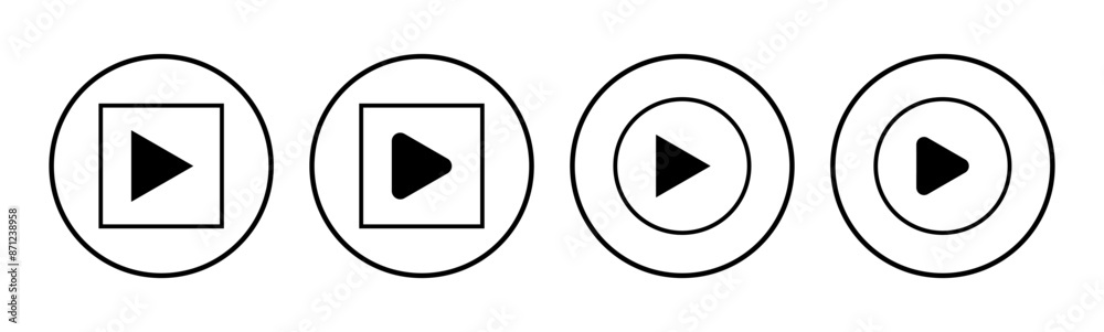 Play Icon set. Play button vector icon Play Icon set. Play button vector icon