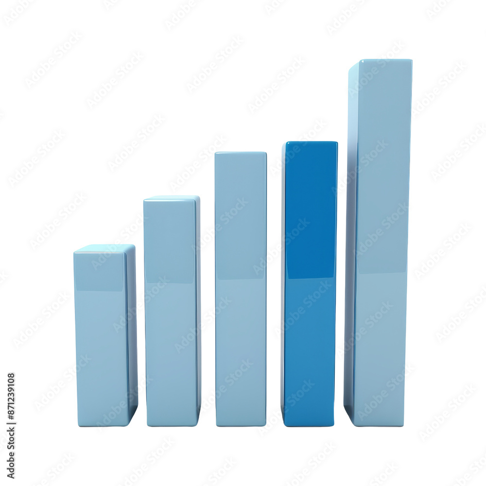 Blue Bar Chart Growing Upwards Blue Bar Chart Growing Upwards