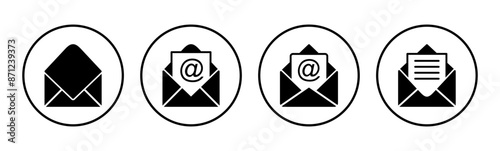 Mail icon set. email icon vector. E-mail icon. Envelope illustration