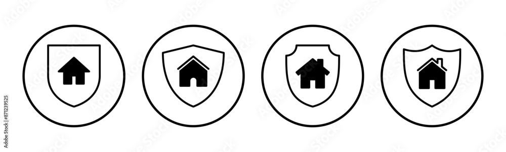 Home insurance icon set. home protection icon Home insurance icon set. home protection icon