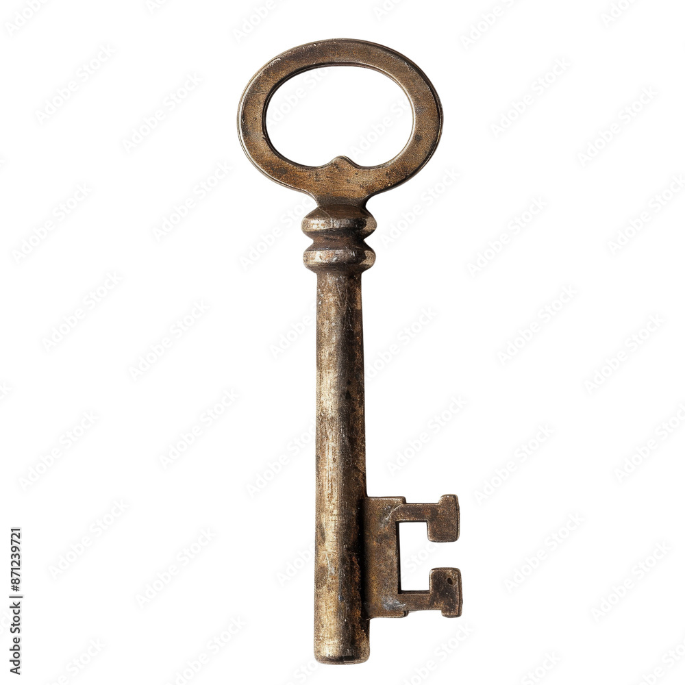 Old Rusty Key Isolated On White Background Old Rusty Key Isolated On White Background