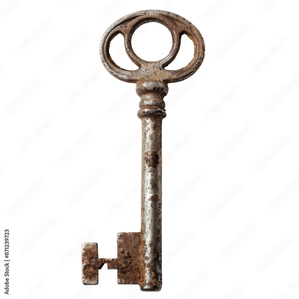 Antique Rusty Key Isolated On White Background Antique Rusty Key Isolated On White Background