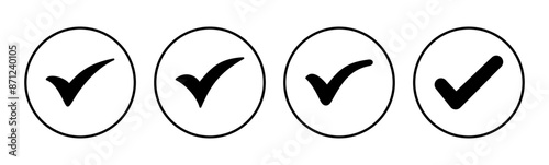 Check mark icon set. Check mark icon. Tick mark symbol vector