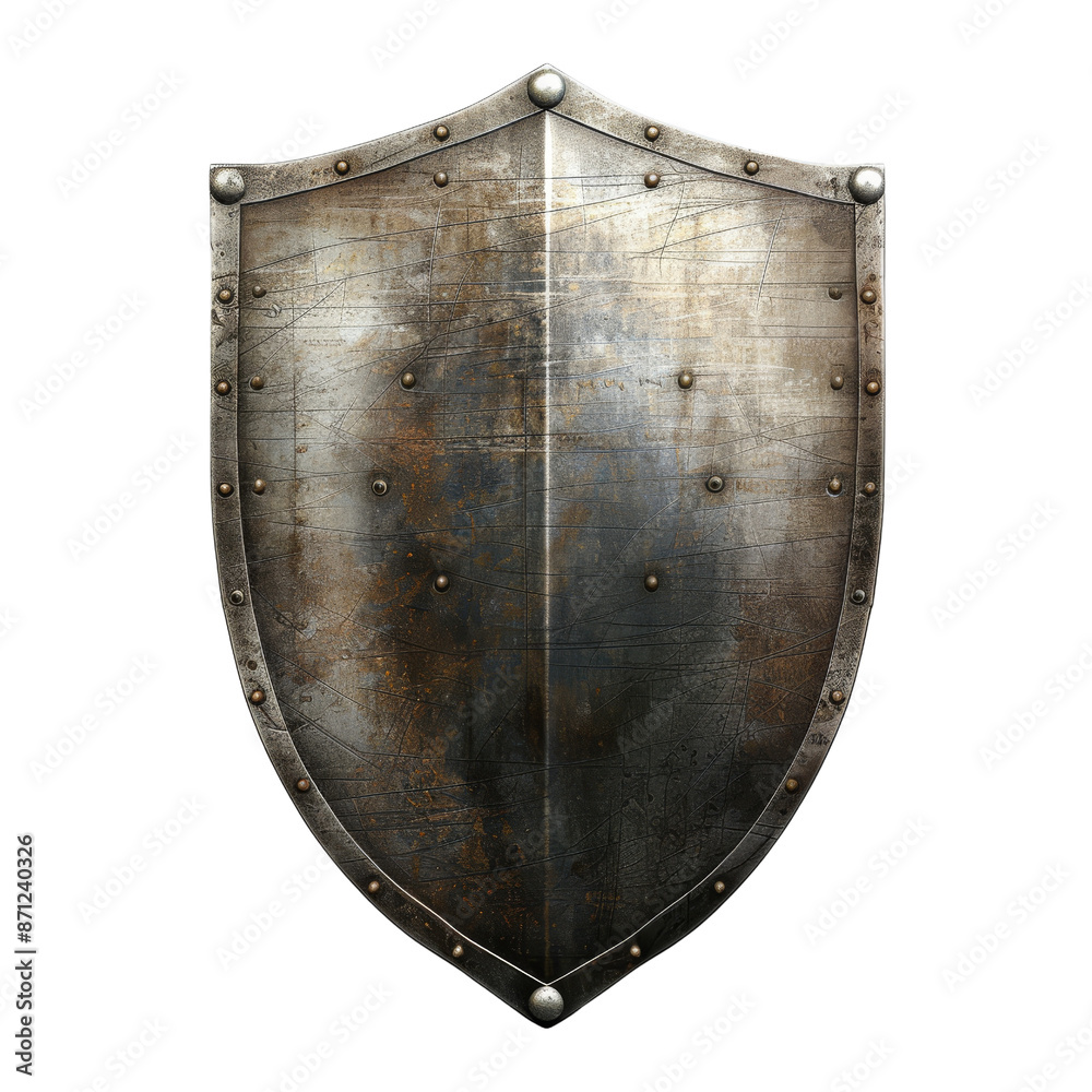 Medieval Shield with Scratches and Rivets Medieval Shield with Scratches and Rivets