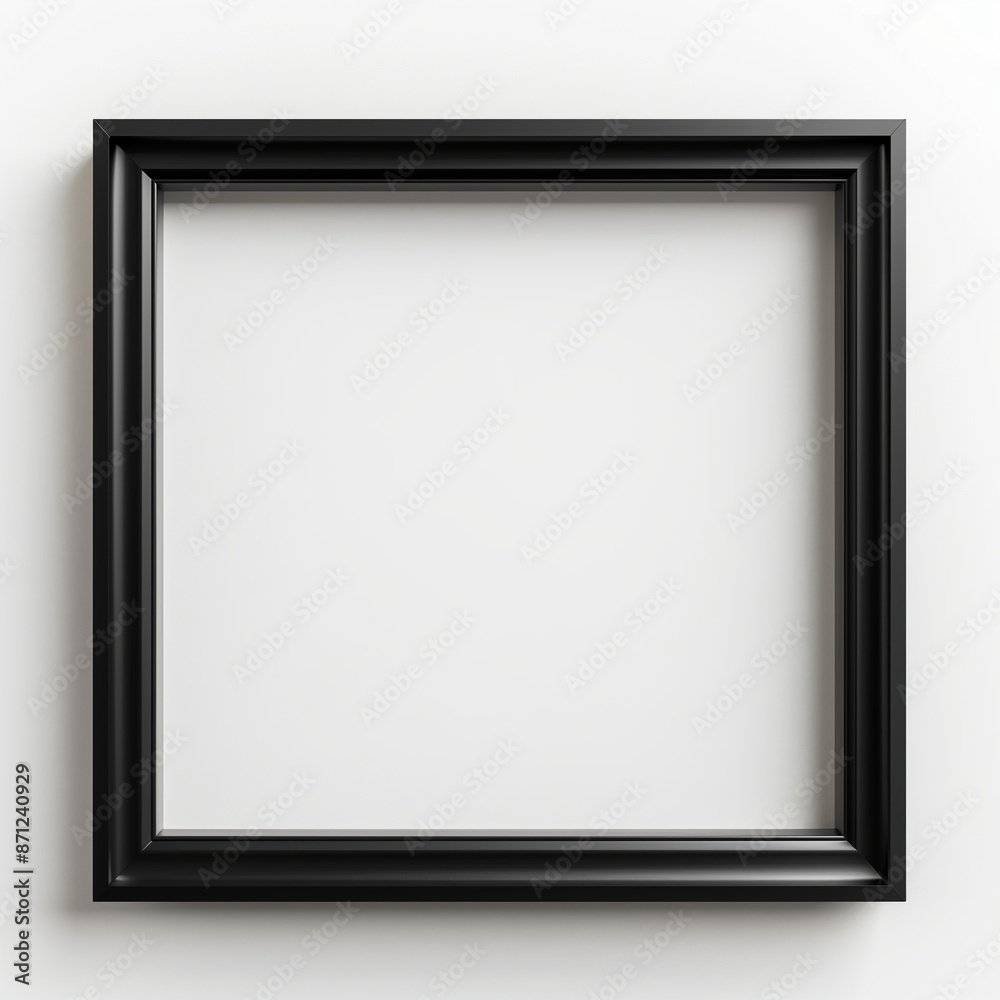 Empty wooden picture frame with a brown border awaits a cherished photo or artwork
