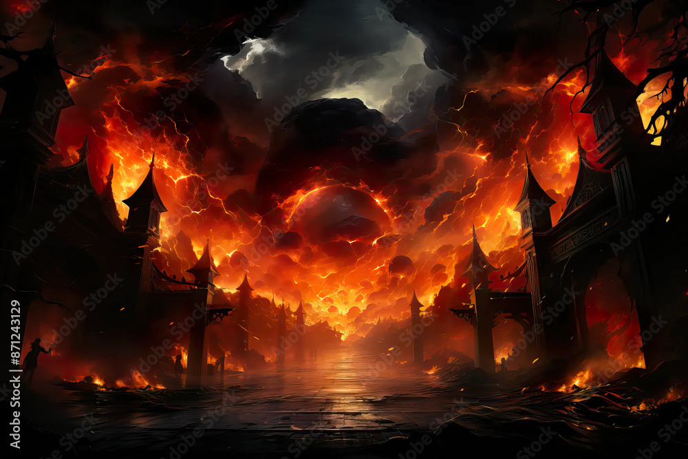 Entrance to the Eternal Embers: Gateway to Destiny Fantasy wallpaper Entrance to the Eternal Embers: Gateway to Destiny Fantasy wallpaper