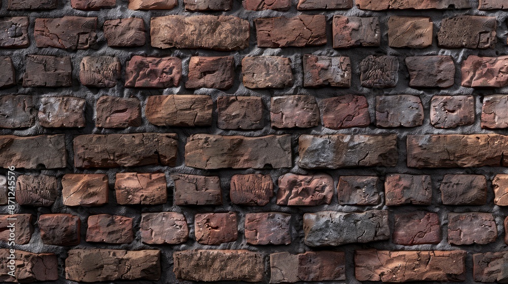 Brick wall with uneven mortar joints Brick wall with uneven mortar joints