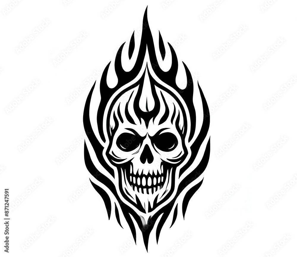 TRIBAL TATOO トライバル タトゥ 刺青 和柄 頭蓋骨ドクロ skull TRIBAL TATOO トライバル タトゥ 刺青 和柄 頭蓋骨ドクロ skull