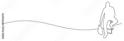 line art guitar proses for men silhouette illustration background for a music day 