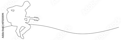 line art guitar proses for men silhouette illustration background for a music day 