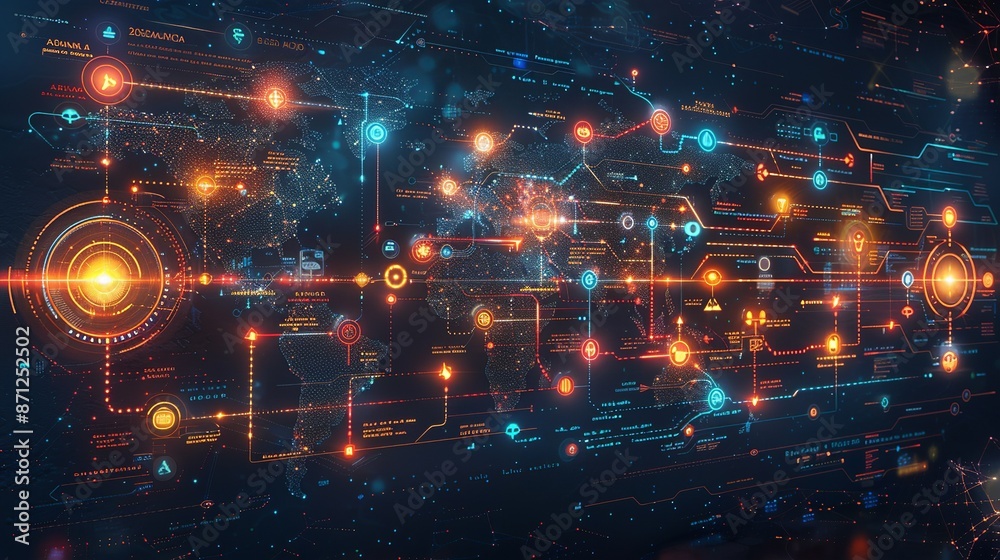 Infographic on the evolution of artificial intelligence, from early concepts to modern applications. , Minimalism,