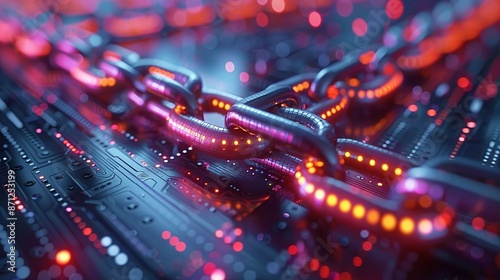 Wallpaper Mural Illustration of blockchain in supply chain management, ensuring transparency and traceability. , Minimalism, Torontodigital.ca