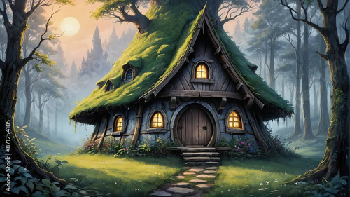 Fairy Hut Enchanted Retreat in Mystical Forest Setting Fantasy wallpaper