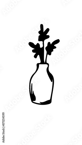 florero icono silueta vector 