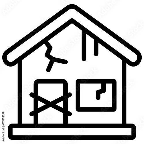 house icon illustration design with outline