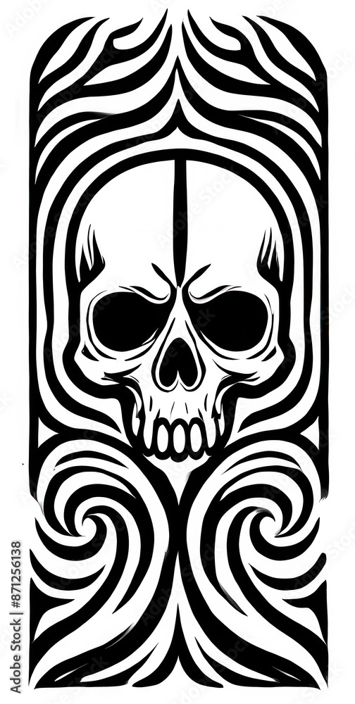 TRIBAL TATOO トライバル タトゥ 刺青 和柄 頭蓋骨ドクロ skull TRIBAL TATOO トライバル タトゥ 刺青 和柄 頭蓋骨ドクロ skull