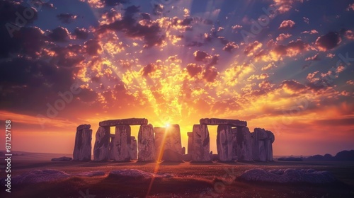 Stonehenge in a beautiful sunset
