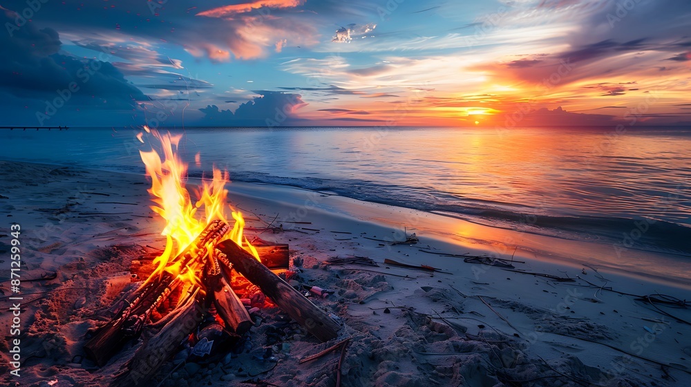 Sunset Bonfire on the Beach Sunset Bonfire on the Beach