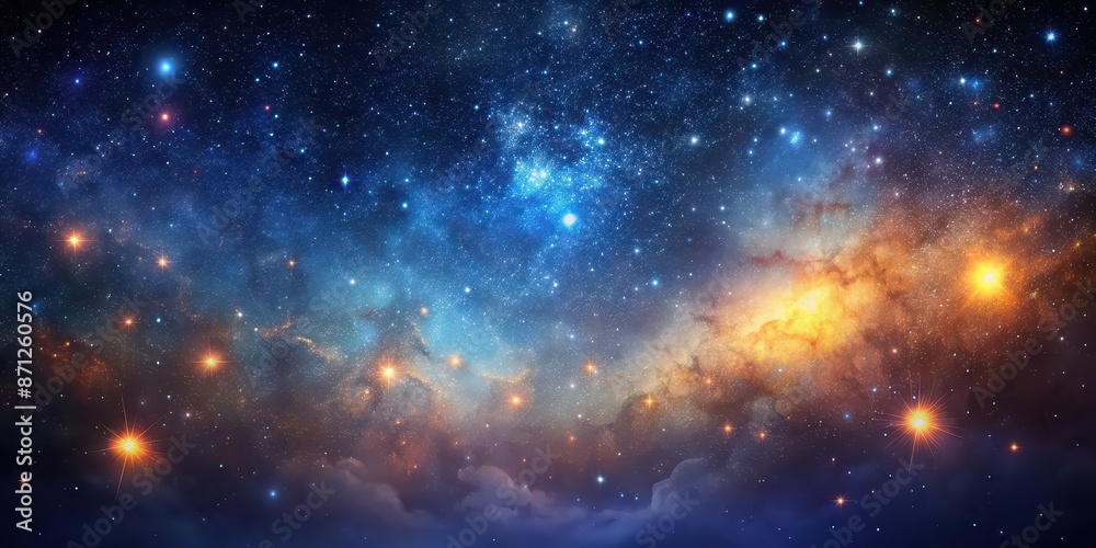 Fototapeta premium Dark cosmic starry sky background , universe, space, night, galaxy, celestial, cosmos, dark, sky, stars, astronomy