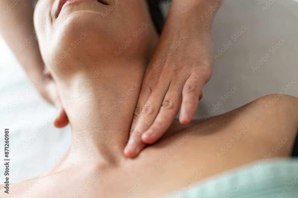 Close-up of neck massage. Close-up of neck massage.