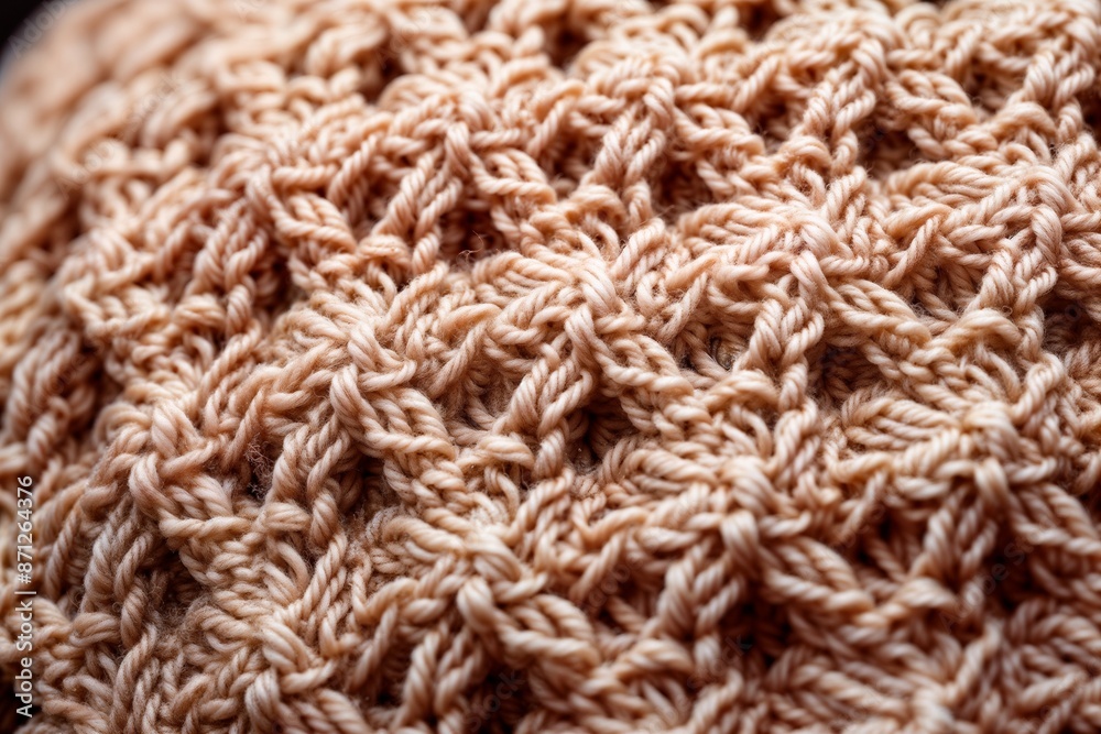 Close-Up of Intricate Beige Knitted Textile Pattern Close-Up of Intricate Beige Knitted Textile Pattern